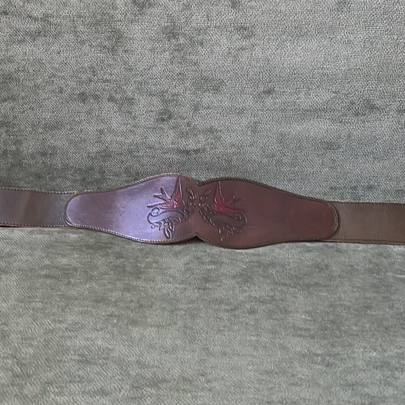 Leather Top Shop Belt from Anthropologie, Size Small, Sparrow etching - Picture 4 of 7